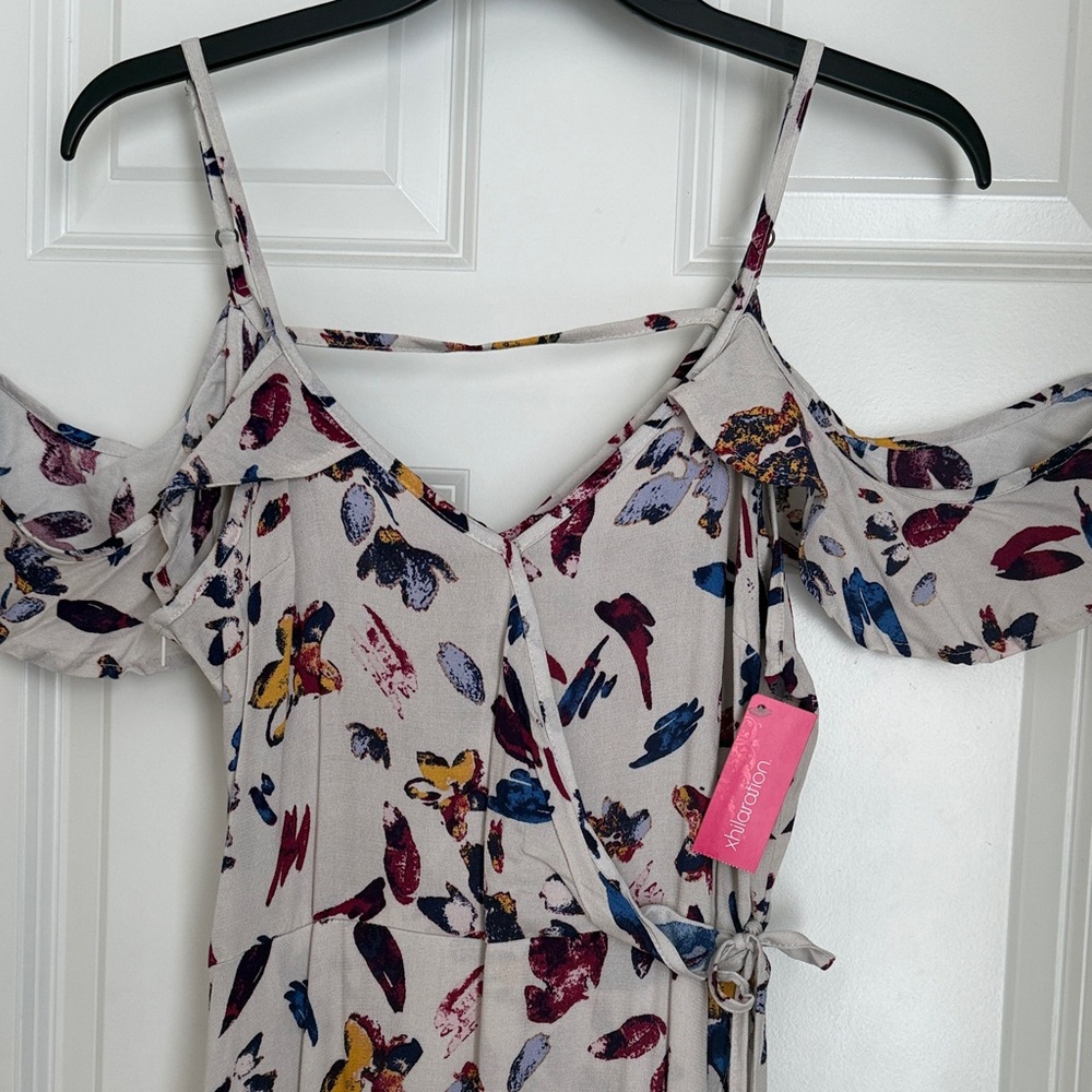 Xhilaration Floral Maxi Dress - Cream, Blue, Yellow, Red